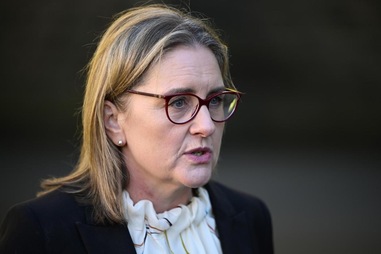 <span>Jacinta Allan said the disrespect of women ‘has to stop’ after a spreadsheet ranking female students was discovered at Yarra Valley grammar school, which has led to students suspended.</span><span>Photograph: Joel Carrett/AAP</span>
