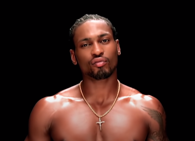 Screenshot of D'Angelo shirtless against a black background