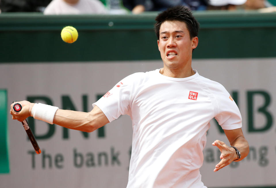 Kei Nishikori of Japan is the fifth seed in the men's draw. (REUTERS/Jacky Naegelen)