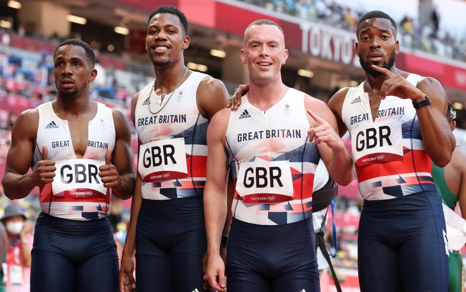 The GB men's 4x100m relay team Chijindu Ujah, Zharnel Hughes, Richard Kilty and Nethaneel Mitchell-Blake  - GETTY IMAGES