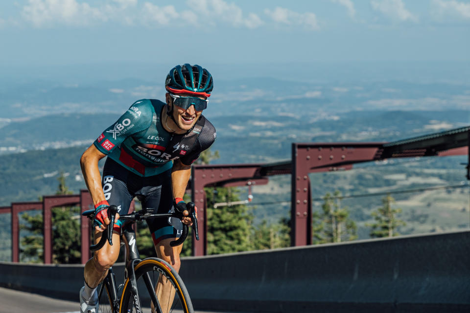 Riders ascending the final kilometres of the Puy de Dôme on stage 9 of the 2023 Tour de France