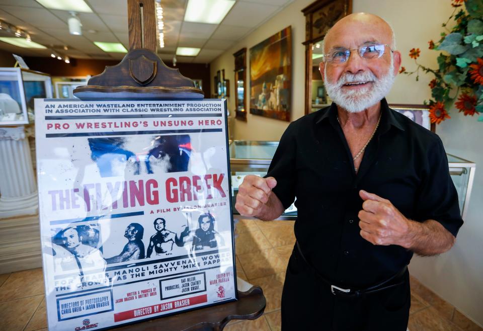 Manoli Savvenas, formerly known as pro wrestler "The Flying Greek," is the subject of a Springfield-produced documentary shown at The Moxie. Proceeds supported the nonprofit theater and aspiring local documentarians.