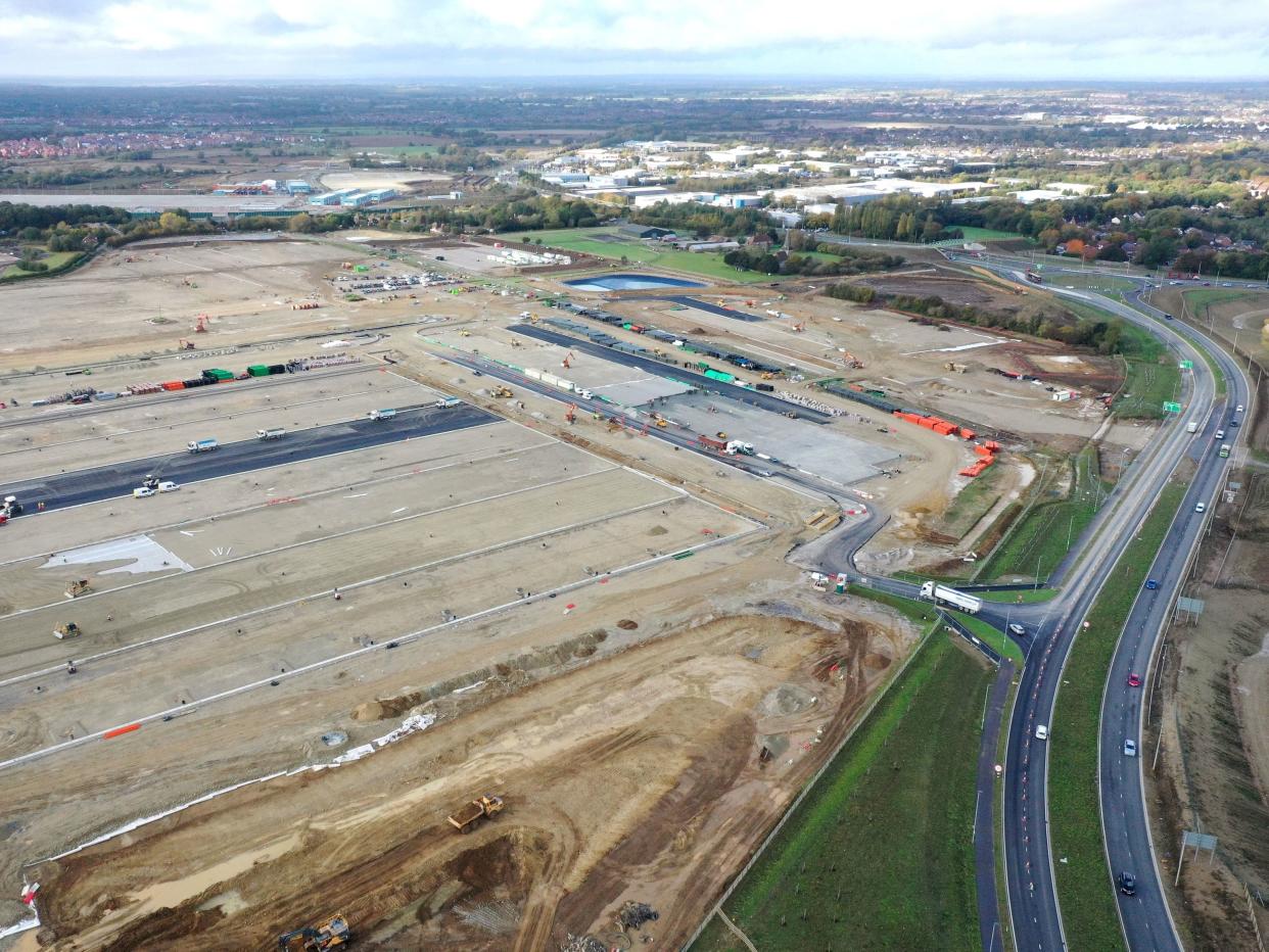 A view of the area near Sevington in Ashford, Kent, where the government is developing the 27-acre site (PA)