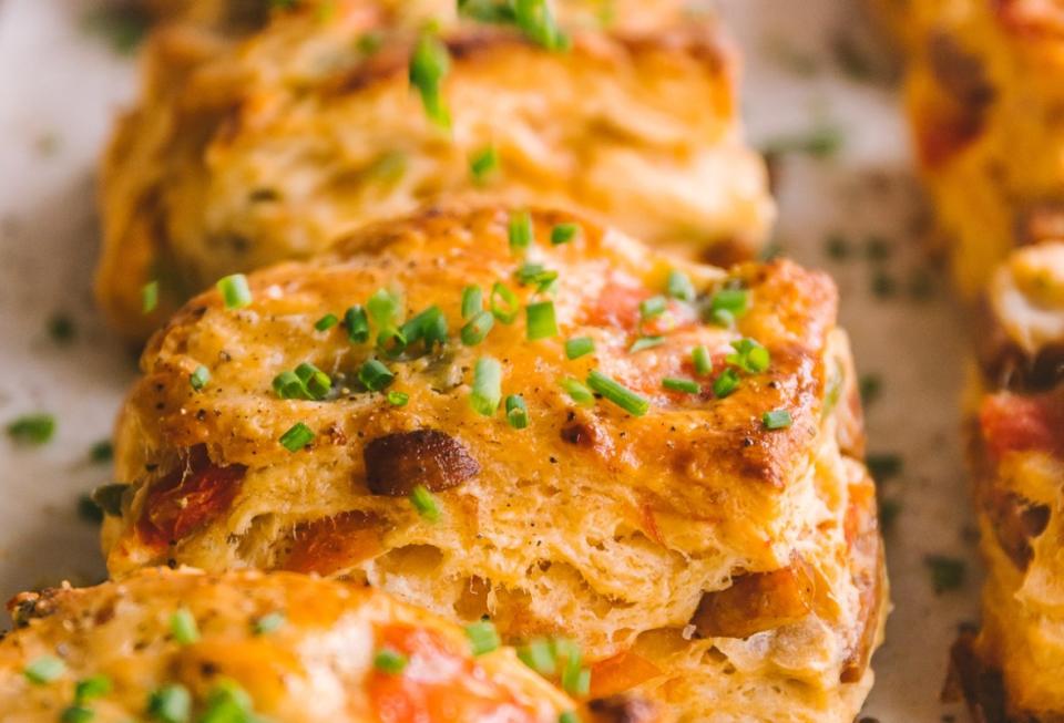 <p>Joy the Baker</p><p>These savory biscuits are overflowing with flavor.</p><p><strong>Get the recipe: <a href="https://parade.com/recipes/jambalaya-biscuits-joy-the-baker" rel="nofollow noopener" target="_blank" data-ylk="slk:Smoked Sausage Jambalaya Buttermilk Biscuits;elm:context_link;itc:0;sec:content-canvas" class="link ">Smoked Sausage Jambalaya Buttermilk Biscuits</a></strong></p>