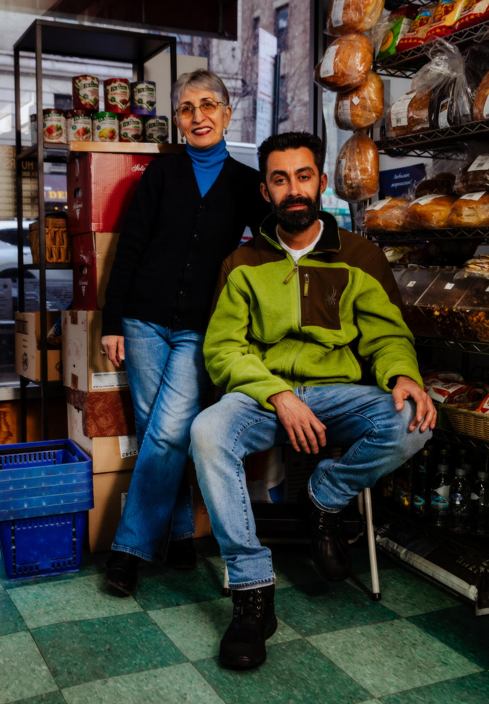 Image: Gleb Gavrilov, right, and his mother, Marina, at their store. Marina worked at the store for years before she bought the business. (Justin J Wee for NBC News)
