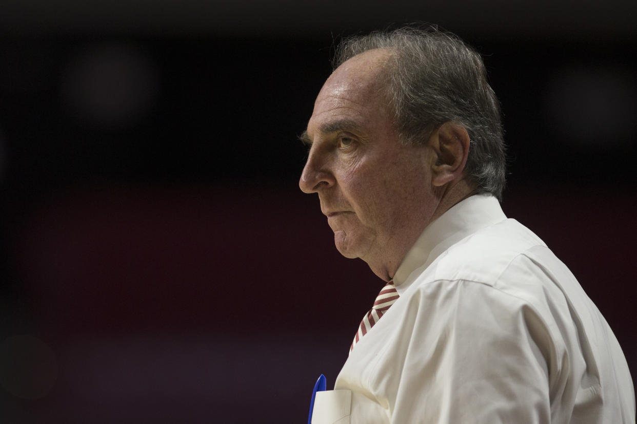 Temple coach Fran Dunphy was assessed a technical foul for slapping his water bottle onto the floor Thursday against Cincinnati. (Getty)