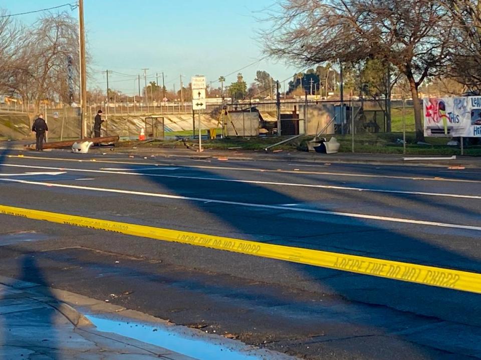 One juvenile was killed and three others had serious injuries in a single-vehicle crash in Fresno, California on Sunday, Feb. 18, 2024.