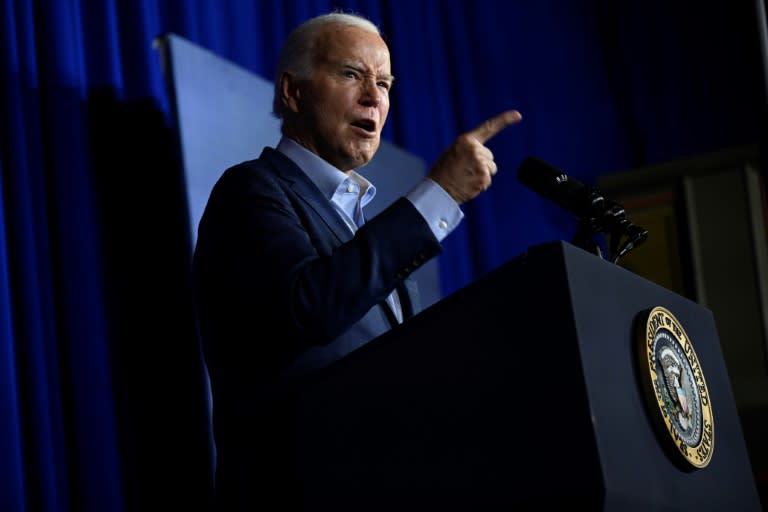 El presidiente Joe Biden refuerza sus diferencias con Donald Trump durante un evento de campaña en Scranton, Pennsylvania. (ANDREW CABALLERO-REYNOLDS)