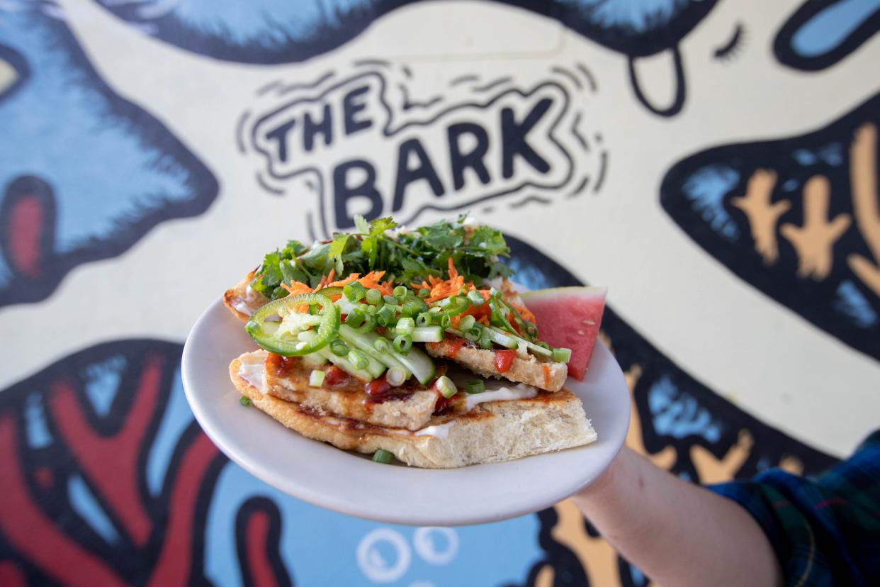 The Bark's tofu banh mi – one of the restaurant's most popular menu items. The venue is celebrating its 7th birthday with a lineup of bands on Aug. 17, 2024.