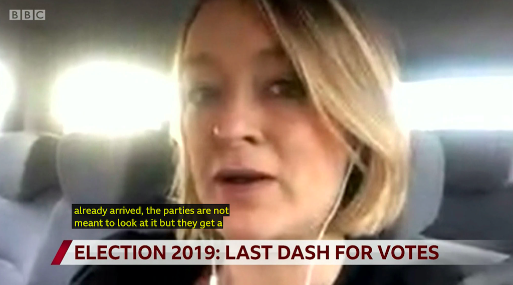 Laura Kuenssberg spoke of postal votes when asked about turnout in the election (BBC)