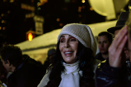 Cher waits backstage at a protest against U.S. President-elect Donald Trump outside the Trump International Hotel in New York City, U.S. January 19, 2017. REUTERS/Stephanie Keith