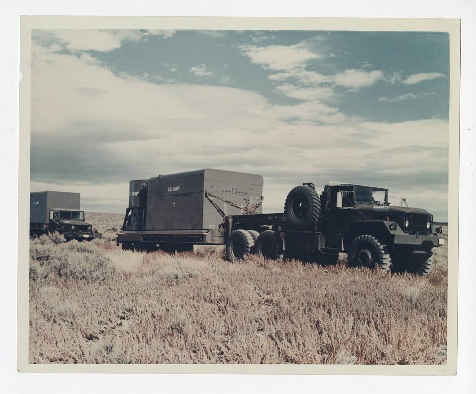 The Army abandoned its truck-mounted portable reactor program in 1965. This is the ML-1. <a href="https://usace.contentdm.oclc.org/digital/collection/p15141coll5/id/4152/rec/19" rel="nofollow noopener" target="_blank" data-ylk="slk:U.S. Army Corps of Engineers;elm:context_link;itc:0;sec:content-canvas" class="link ">U.S. Army Corps of Engineers</a>