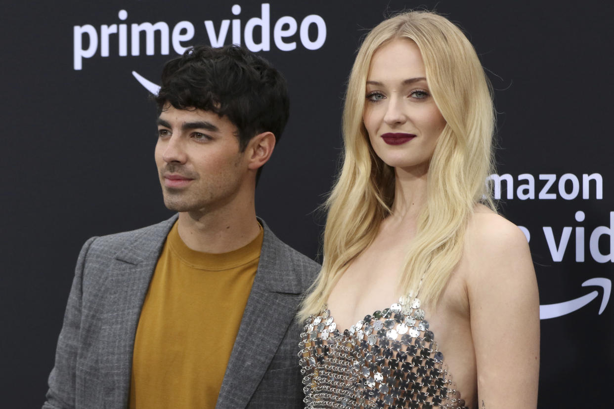 Joe Jonas, left, and Sophie Turner attend the World Premiere of "Chasing Happiness" on Monday, June 3, 2019, in Los Angeles. (Photo by Willy Sanjuan/Invision/AP)