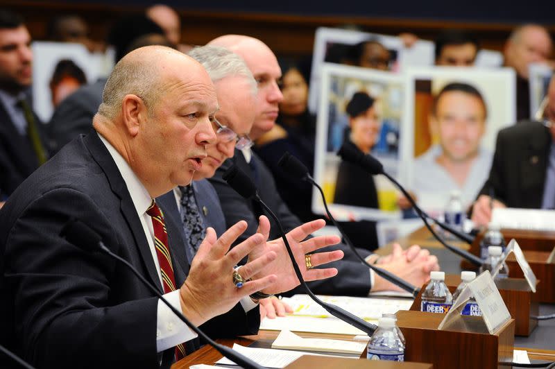 Federal Aviation Administration (FAA) Administrator Stephen Dickson testifies before a House Transportation and Infrastructure Committee hearing at the Rayburn House office building in Washington