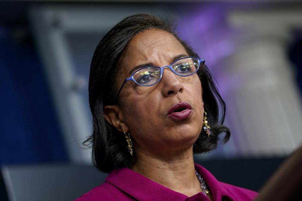 Domestic Policy Advisor Susan Rice speaks during the daily press briefing at the White House on January 26, 2021 in Washington, DC. (Photo by Drew Angerer/Getty Images)