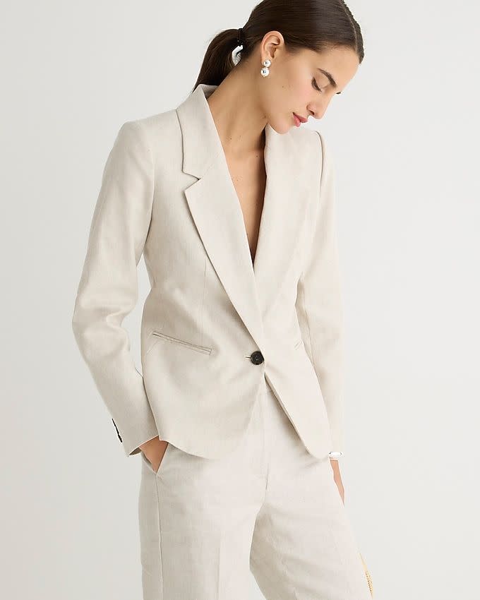 Parke blazer in stretch linen blend