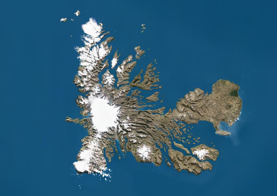 <h1 class="title">Kerguelen Islands, France, Natural Colour Satellite Image</h1><cite class="credit">Photo by Planet Observer. Image courtesy of Getty.</cite>