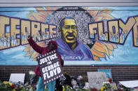 A person reacts near Cup Foods after a guilty verdict was announced at the trial of former Minneapolis police Officer Derek Chauvin for the 2020 death of George Floyd, Tuesday, April 20, 2021, in Minneapolis, Minn. Former Minneapolis police Officer Derek Chauvin has been convicted of murder and manslaughter in the death of Floyd. (AP Photo/Morry Gash)