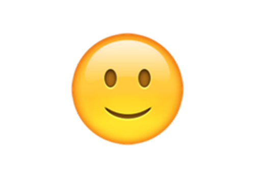 <p>Finally: a less <a href="http://emojipedia.org/smiling-face-with-smiling-eyes/" rel="nofollow noopener" target="_blank" data-ylk="slk:psychotic-looking;elm:context_link;itc:0;sec:content-canvas" class="link ">psychotic-looking</a> smiley.<br></p>