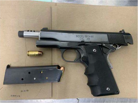 Deputies confiscated this gun from a suspect who has 7 prior weapons convictions. (Photo/Jackson County Sheriff’s Office)