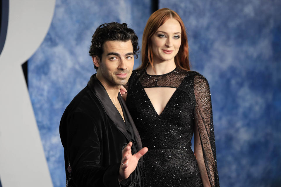 Photo by: John Rasimus/STAR MAX/IPx 2023 3/12/23 Joe Jonas and Sophie Turner at the 2023 Vanity Fair Oscar Party at the Wallis Annenberg Center for the Performing Arts on March 12, 2023 in Beverly Hills, California.