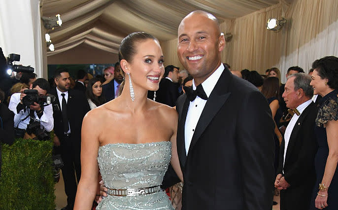 NEW YORK, NY - MAY 02: Hannah Davis (L) and Derek Jeter attend the 