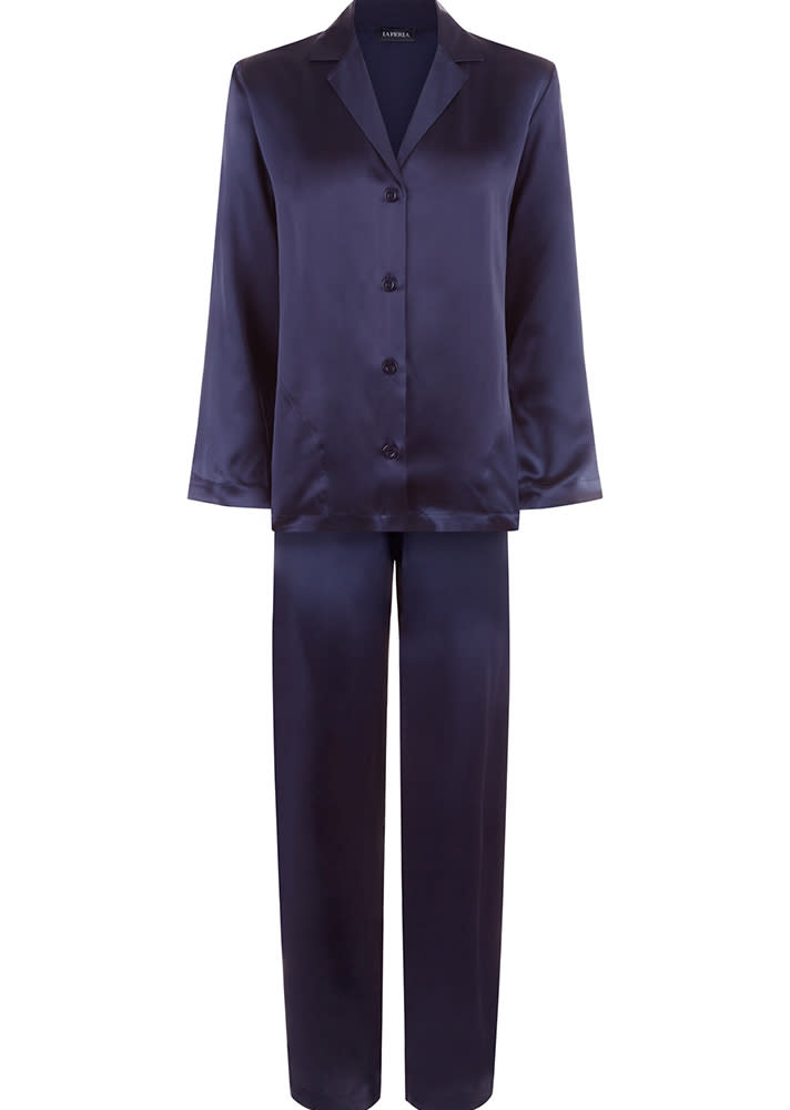 Midnight Blue Silk Pyjama Set