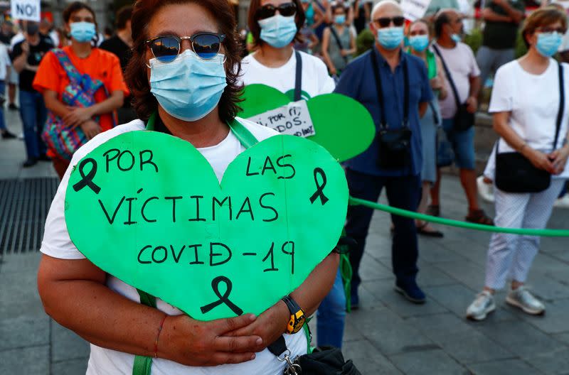 Protest to demand the protection of Spain's public health system, amid the coronavirus disease (COVID-19) outbreak, in Madrid