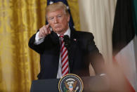 FILE PHOTO: U.S. President Donald Trump takes a question while holding a news conference in the East Room of the White House in Washington, U.S., September 7, 2017. REUTERS/Kevin Lamarque