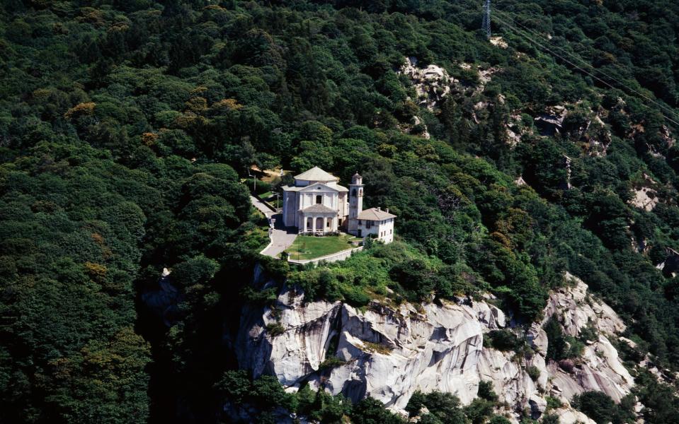 Make your way up to Madonna del Sasso, 640m high on a steep wall of granite rock, Italian Lakes