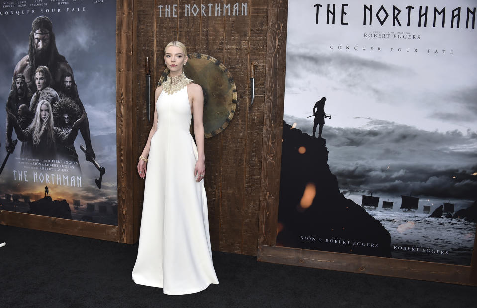 Cast member Anya Taylor-Joy arrives at the Los Angeles premiere of "The Northman" on Monday, April 18, 2022, at TCL Chinese Theater. (Photo by Jordan Strauss/Invision/AP)