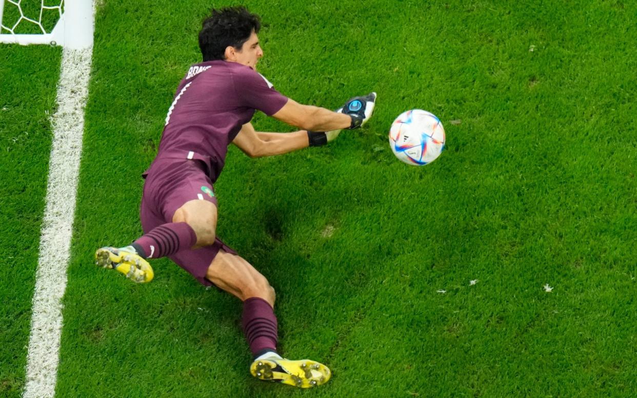 Yassine Bounou, the Morocco goalkeeper who is also known as Bono, was the shoot-out hero at Education City Stadium on Tuesday - How goalkeepers have taken upper hand in World Cup penalty shoot-outs - Petr David Josek/AP