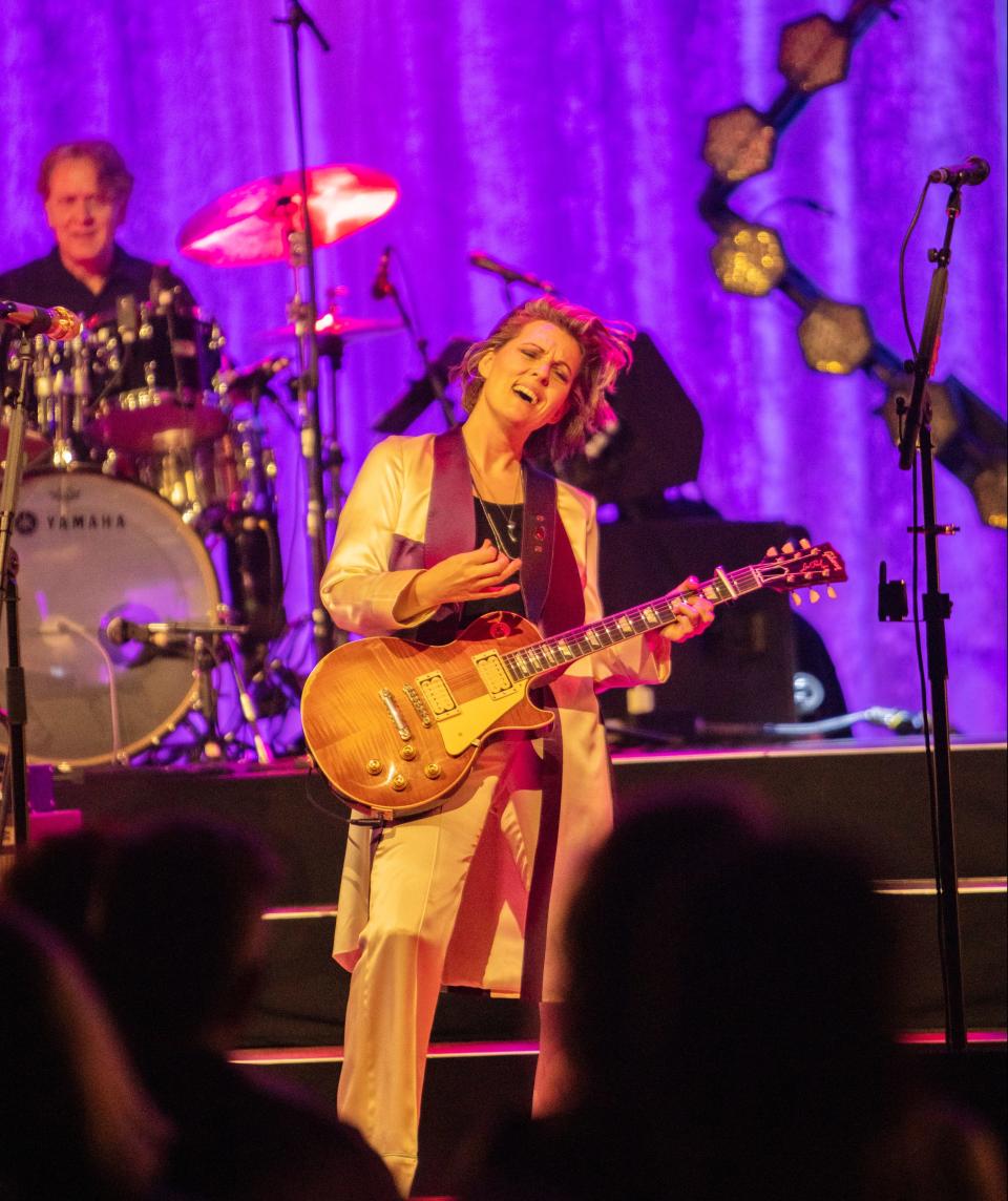 Brandi Carlile performs onstage during Brandi Carlile: “Beyond These Silent Days” tour at The Greek Theatre on June 24, 2022 in Los Angeles, California. - Credit: David Avalos for Variety