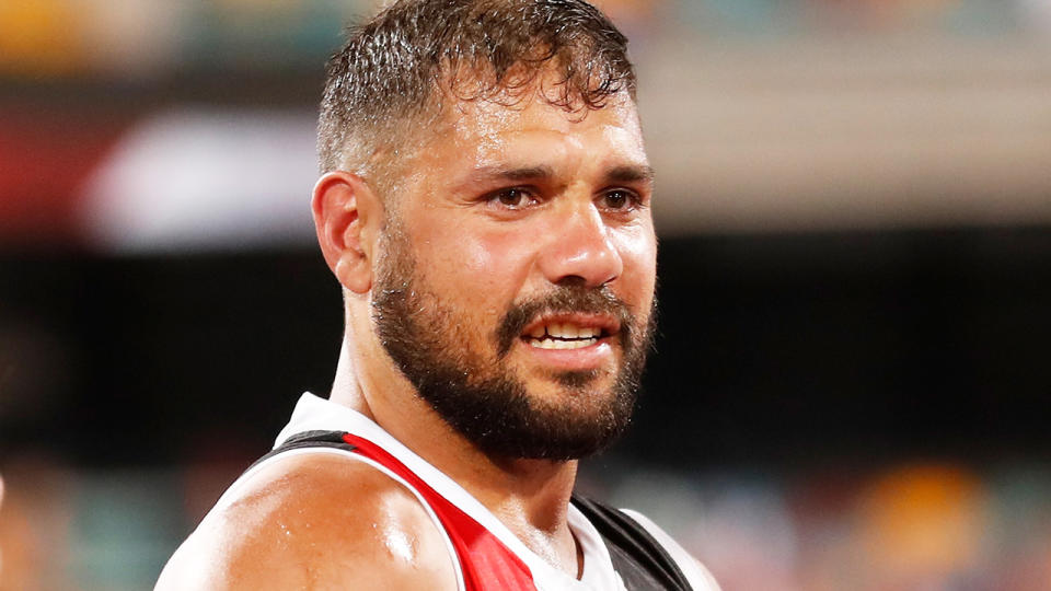 St Kilda's Paddy Ryder is pictured after the Saints' victory over the Bulldogs.