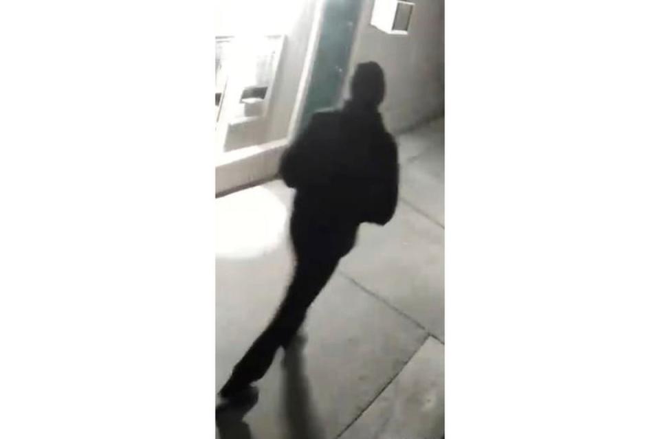 A dark-clad figure was caught on camera near the scenes of several of the shootings (Stockton Police Department)