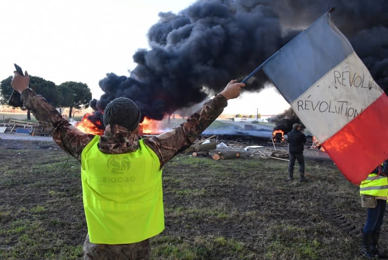 Data showed Friday that French business activity is contracting due to anti-government yellow vest protests which have blockaded traffic and led to shops being shuttered