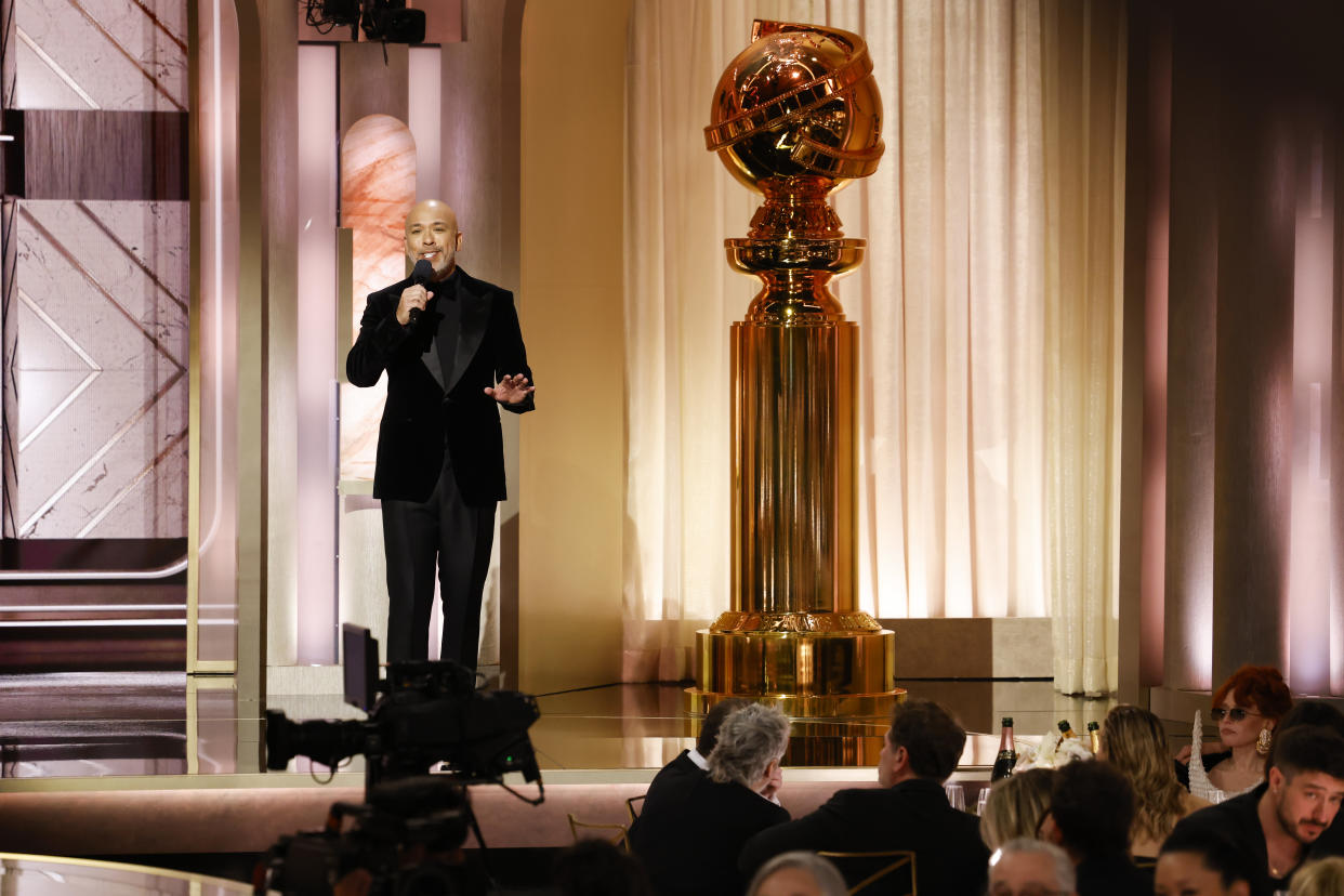 LOS ANGELES - JANUARY 7: Jo Koy at the 81st Golden Globe Awards held at the Beverly Hilton in Beverly Hills, California on Sunday, January 7, 2024. 


(Sonja Flemming/CBS via Getty Images) *** Jo Koy ***