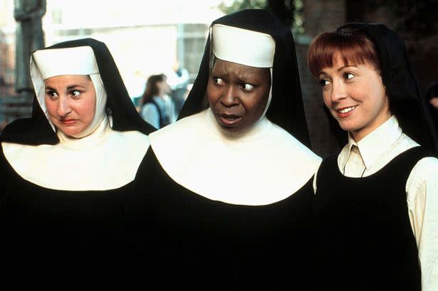 Kathy Najimy, Whoopi Goldberg, and Wendy Makkena in Sister Act (Credit: Buena Vista Pictures)