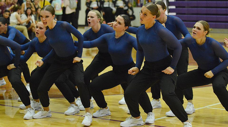 Aberdeen Central's dance team performs its hip hop routine during the Watertown Invitational on Thursday, Aug. 31, 2023 in the Watertown Civic Arena.