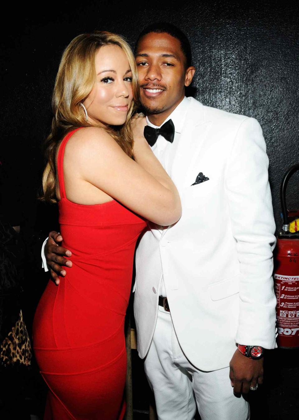 Mariah Carey and husband Nick Cannon backstage at the World Music Awards held at the Sporting Club on November 9, 2008 in Monte Carlo, France.