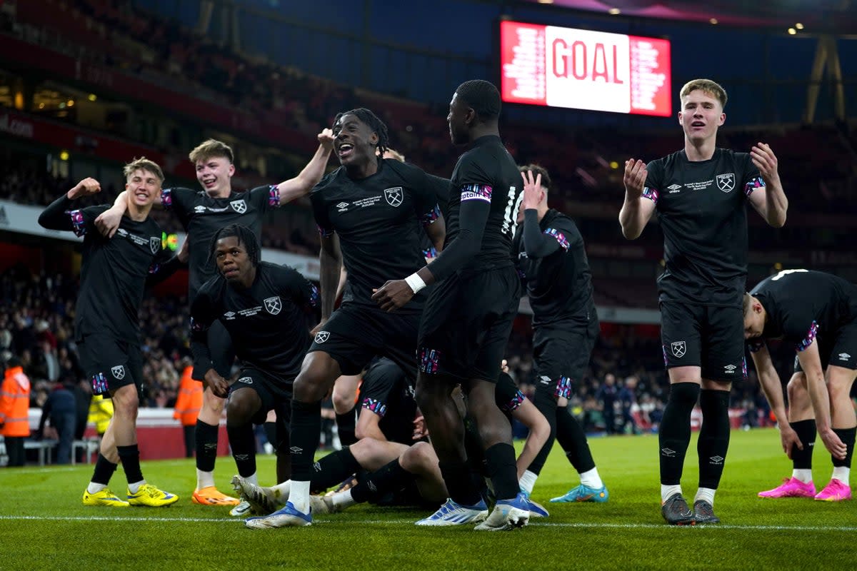 West Ham won the FA Youth Cup with victory over Arsenal in the final (Andrew Matthews/PA) (PA Wire)