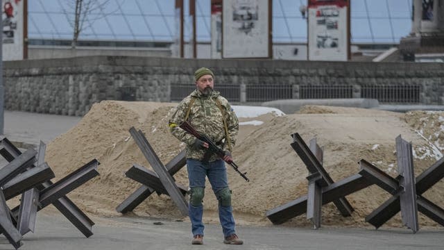 A barricade in Kyiv