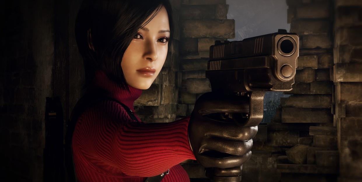 resident evil 4 separate ways dlc, ada wong pointing a gun