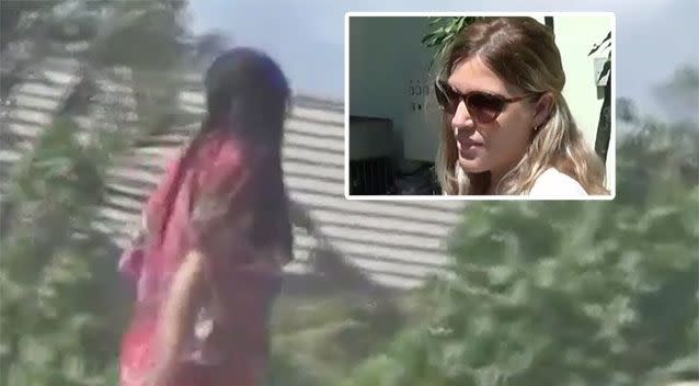 Schapelle Corby out and about while (inset) her sister asks the media to give her some space. Source: 7 News