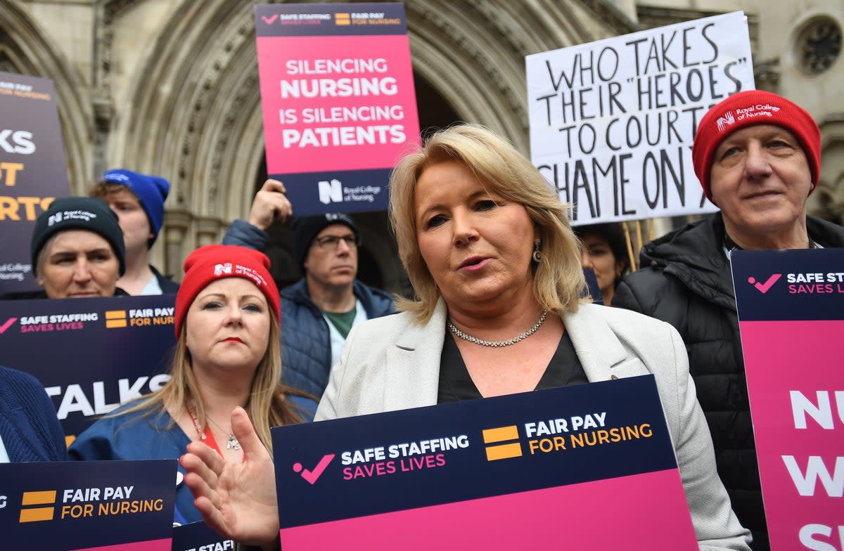 Royal College of Nursing (RCN) general secretary Pat Cullen warned strikes could go on for years if pay is not raised (EPA)