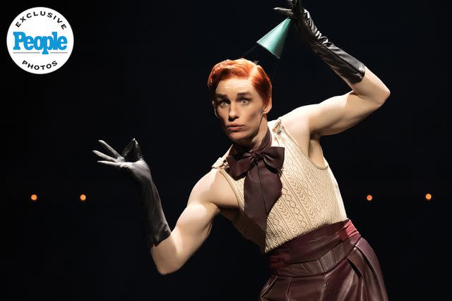 <p>Marc Brenner</p> Eddie Redmayne as the Emcee in 'Cabaret at the Kit Kat Club'