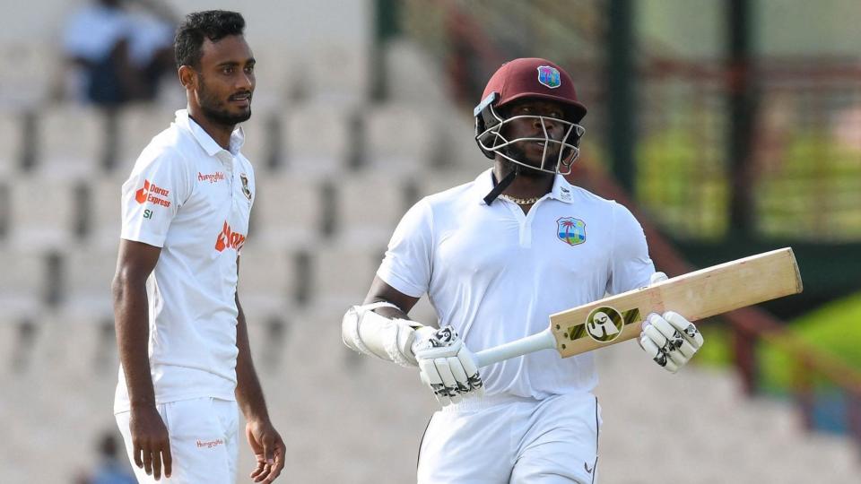 Bangladesh bowler Shoriful Islam and West Indies batter Kyle Mayers