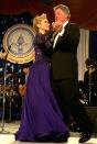 President and Mrs. Clinton dance at the Arkansas Ball, Wednesday night, January 20, 1993, at the Washington Convention Center. (AP Photo/Greg Gibson)