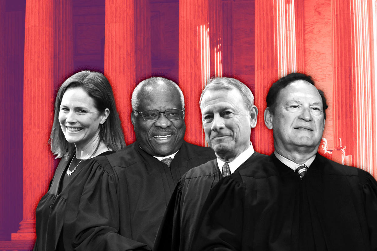 Amy Coney Barrett, Clarence Thomas, John Roberts and Samuel Alito Photo illustration by Salon/Getty Images