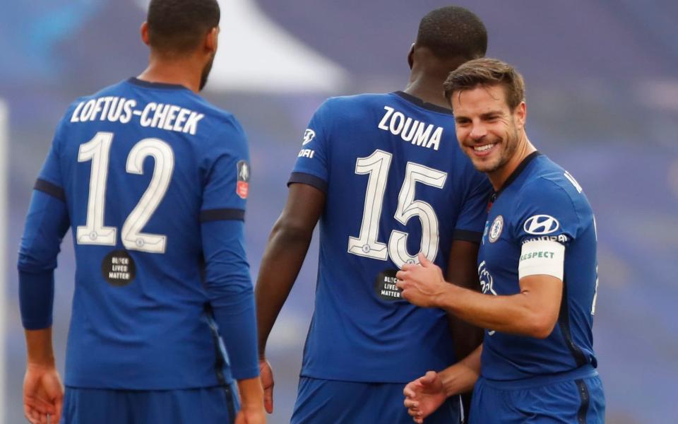 Cesar Azpilicueta celebrates Chelsea's semi-final win - REUTERS
